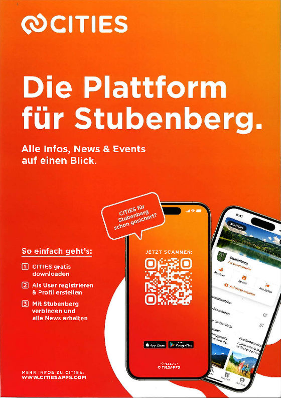 Plakat der Cities App für die Gemeinde Stubenberg am See